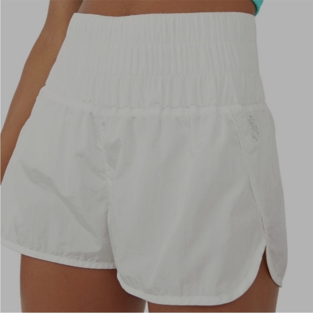 Free People White The Way Home  Run Shorts with liner NWT